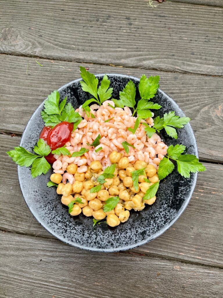 Shrimp Chickpea salad