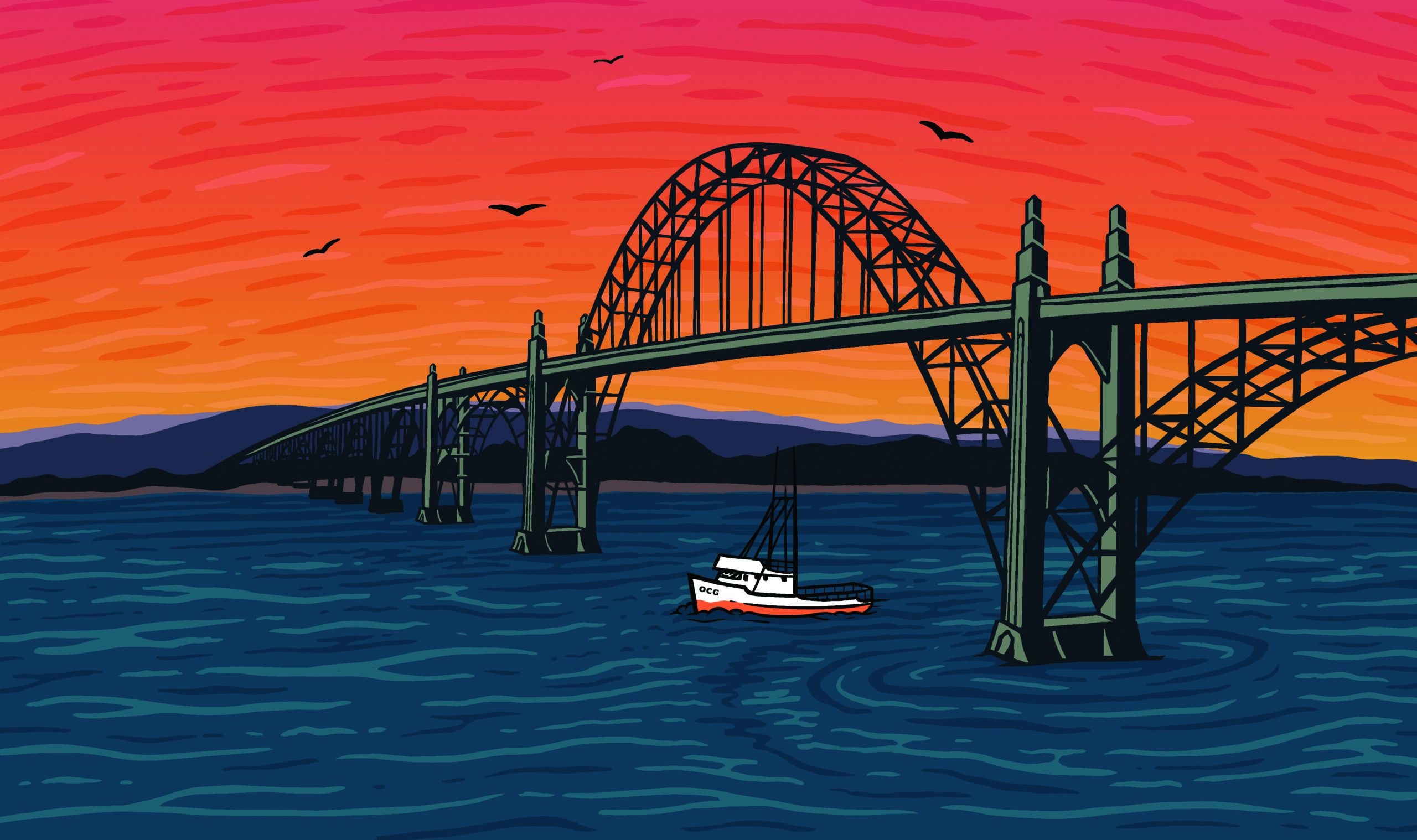 bridge Our home port in Newport, Oregon - Fresh caught seafood from the PNW